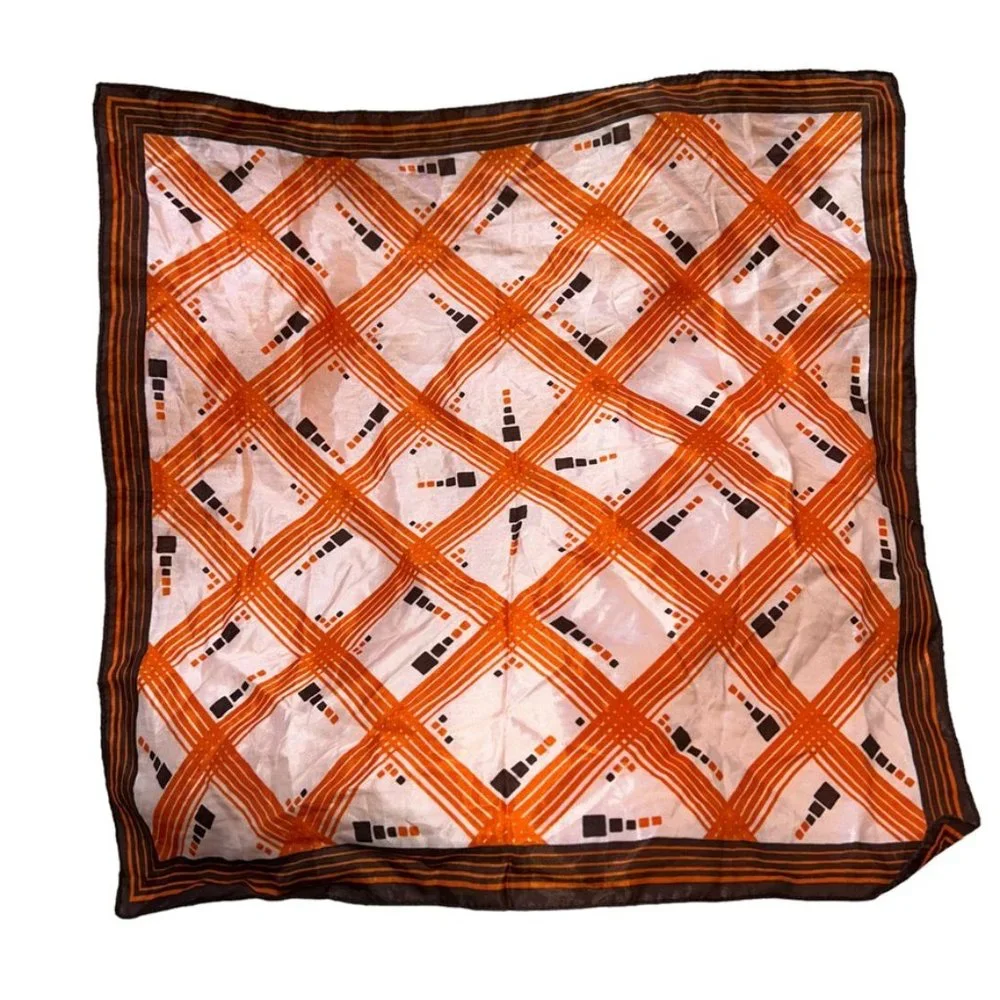 Vintage orange brown graphic print 70's 19